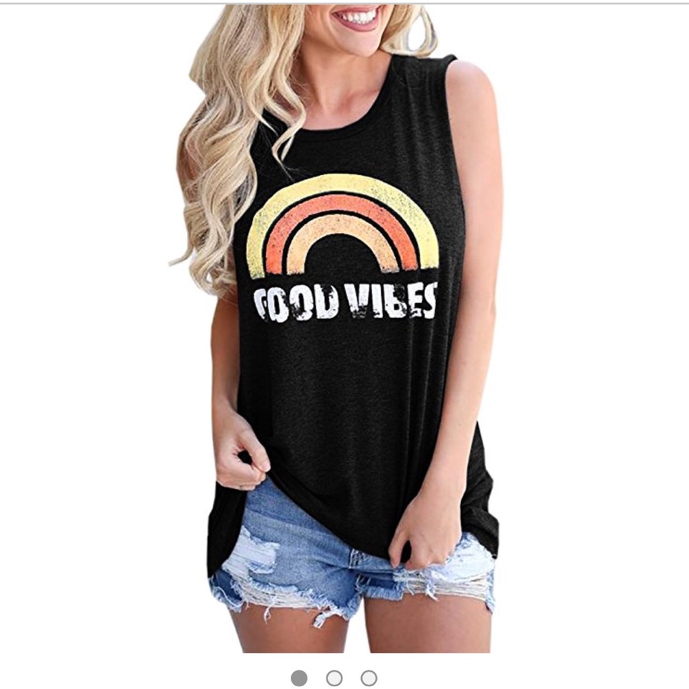 “ Good Vibes “ Retro Vintage ✌️Tank Top 🌸 - Picture 5 of 8